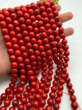 Coral Round beads 10 mm size - AAA Quality - Length 40 cm - Dyed Color Coral beads