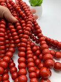 Coral Rondelle beads 10 to 18mm size - Length 45 cm - Dyed Color Coral Roundel beads