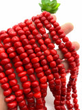 Coral Irregular Rondelle beads 8-12 size - Length 40 cm - Dyed Color Coral Roundel beads