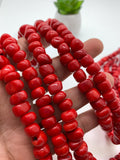 Coral Irregular Rondelle beads 8-12 size - Length 40 cm - Dyed Color Coral Roundel beads