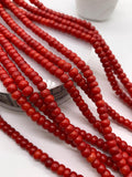 Coral Rondelle beads 6 mm size - Length 40 cm - Dyed Color Coral Roundel beads