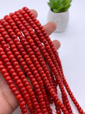 Coral Rondelle beads 6 mm size - Length 40 cm - Dyed Color Coral Roundel beads