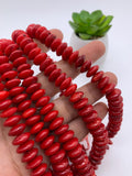 Coral Rondelle beads 9-10 mm size - Length 40 cm - Dyed Color Coral Roundel beads