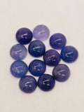 10mm Tanzanite Cabochon Round Calibrated Size -4A Quality Natural Tanzanite Cabs- Medium Blue Color Tanzanites (Pack of 1 Pcs)
