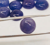 10mm Tanzanite Cabochon Round Calibrated Size -4A Quality Natural Tanzanite Cabs- Medium Blue Color Tanzanites (Pack of 1 Pcs)