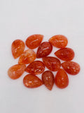 Sunstone Cabochon 8X12 mm -Pack of 2 Pieces -AAA Quality cabs- Sunstone Pear Cabochon -Natural Sunstone Cabs