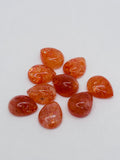 Sunstone Cabochon 8X10 mm -Pack of 2 Pieces -AAA Quality cabs- Sunstone Pear Cabochon -Natural Sunstone Cabs
