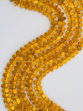 Citrine Crystal Roundel Beads • 12mm Size • Length 14 • Crystal coating in citrine color• AAA Quality