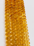 Citrine Crystal Roundel Beads • 12mm Size • Length 14 • Crystal coating in citrine color• AAA Quality
