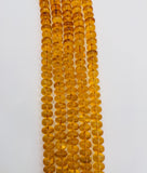 Citrine Crystal Roundel Beads • 12mm Size • Length 14 • Crystal coating in citrine color• AAA Quality
