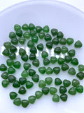 Jade Heart Cabs - 5 mm Size - Pack of 4 Pcs - AAA Quality - Natural Russian Jade Cabochons