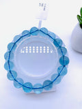 11.5 mm Blue Topaz Bracelet - Code T7 - AAA Quality 7.5 Inch Length - Natural Blue Topaz Round Bracelet