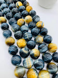 18 mm Blue Tiger Eye Round Beads 40 cm Length AAA quality - Natural Tiger Eye Beads