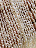 2-2.5 MM Freshwater Pearl Roundel Beads - AA Quality - 40 cm Length - Natural Freshwater Pearl Rondelle