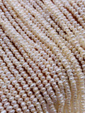 2-2.5 MM Freshwater Pearl Roundel Beads - AA Quality - 40 cm Length - Natural Freshwater Pearl Rondelle
