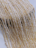 2-2.5 MM Freshwater Pearl Roundel Beads - AAA Quality - 40 cm Length - Natural Freshwater Pearl Rondelle