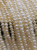 2-2.5 MM Freshwater Pearl Roundel Beads - AAA Quality - 40 cm Length - Natural Freshwater Pearl Rondelle