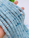 Aquamarine Roundel Beads 8 mm - length 40 cm - AA Quality- Blue Aquamarine Rondelle Beads