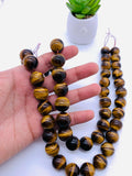 16 mm Tiger Eye Round Beads - Length 40 cm -AAA Quality - Natural Yellow Tiger Eye Beads