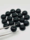 9MM Black Onyx cabs, loose stone, pack of 6 pieces. Black onyx cabs,