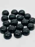 9MM Black Onyx cabs, loose stone, pack of 6 pieces. Black onyx cabs,