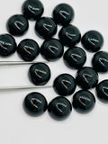 9MM Black Onyx cabs, loose stone, pack of 6 pieces. Black onyx cabs,