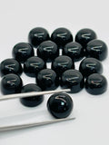 9MM Black Onyx cabs, loose gemstone, pack of 6 pieces. Black onyx cabs.