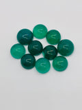 8MM Green Onyx cabs, loose gemstone, pack of 8 pieces. Green onyx cabochons.