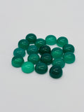 6MM Green Onyx cabs, loose gemstone, pack of 6 pieces. Green onyx cabochons.