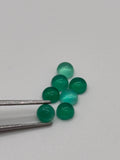 Green Onyx 3-3.5mm cabs, loose gemstone, pack of 10 pieces. Green onyx cabochons.