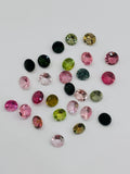 Multi Tourmaline 5MM faceted, Tourmaline gemstone loose cut , Tourmaline cut stone, Pack of 4 Pcs, AAA Quality