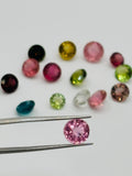 Multi Tourmaline 7MM faceted, Tourmaline gemstone loose cut , Tourmaline cut stone, Pack of 2Pcs, AAA Quality