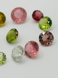 Multi Tourmaline 7MM faceted, Tourmaline gemstone loose cut , Tourmaline cut stone, Pack of 2Pcs, AAA Quality