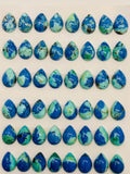 Azurite Pear Cabochon 8x11mm • AAA Quality • Natural Azurite Cabs •Pack of 2 Pcs