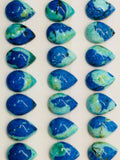 Azurite Pear Cabochon 8x11mm • AAA Quality • Natural Azurite Cabs •Pack of 2 Pcs