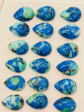 Azurite Pear Cabochon 10x14 mm • AAA Quality • Natural Azurite Cabs •Pack of 2 Pcs