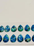 Azurite Pear Cabochon 10x16 mm • AAA Quality • Natural Azurite Cabs •Pack of 2 Pcs