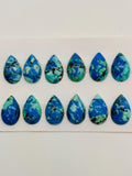 Azurite Pear Cabochon 10x16 mm • AAA Quality • Natural Azurite Cabs •Pack of 2 Pcs