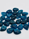 Apatite Cabochon 12x16 mm Size • Pack of 2 Pcs • AAA Quality • Blue Color • Natural Neon Apatite Pear Cabochons