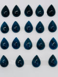 Apatite Cabochon 10x14 mm Size • Pack of 2 Pcs • AAA Quality • Blue Color • Natural Neon Apatite Pear Cabochons