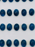 Apatite Cabochon 7x9 mm Size • Pack of 4 Pcs • AAA Quality • Blue Color • Natural Neon Apatite Round Cabochons