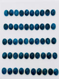 Apatite Cabochon 6x8 mm Size • Pack of 4 Pcs • AAA Quality • Blue Color • Natural Neon Apatite Oval Cabochons