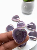 25 mm Wampum Quahog Shell Heart Cabs • Pack of 1 Piece • AAA Quality • Natural Wampum Shell Cabochon • Flat Back