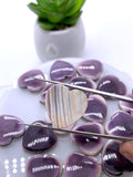 20 mm Wampum Quahog Shell Heart Cabs • Pack of 1 Piece • AAA Quality • Natural Wampum Shell Cabochon • Flat Back