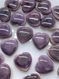14 mm Wampum Quahog Shell Heart Cabs • Pack of 1 Piece • AAA Quality • Natural Wampum Shell Cabochon • Flat Back