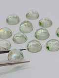 Prasiolite Rose cut 10mm Cabs - Pack of 2 Pcs - AAA Quality - Natural color - Natural Prasiolite Stone- Green Amethyst loose stone