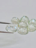 Prasiolite Rose cut 10x12 mm oval Cabs - Pack of 2 Pcs - AAA Quality - Natural color - Natural Prasiolite Stone- Green Amethyst loose stone