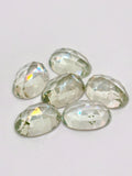 Prasiolite Rose cut 10x14 mm oval Cabs - Pack of 2 Pcs - AAA Quality - Natural color - Natural Prasiolite Stone- Green Amethyst loose stone
