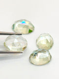 Prasiolite Rose cut 6x8 mm oval Cabs - Pack of 4 Pcs - AAA Quality - Natural color - Natural Prasiolite Stone- Green Amethyst loose stone