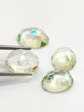 Prasiolite Rose cut 6x8 mm oval Cabs - Pack of 4 Pcs - AAA Quality - Natural color - Natural Prasiolite Stone- Green Amethyst loose stone